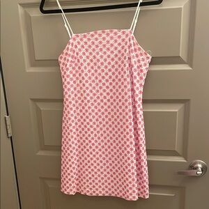 Pink and White Floral Dress